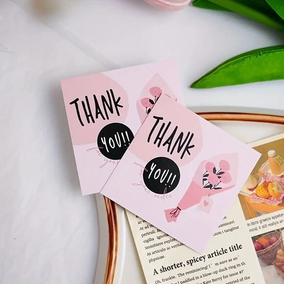 x50 "Thank you for your order"  card shipping supplies - Picture 2 of 2